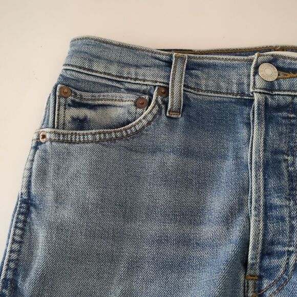 RE/DONE Double Needle Long Comfort Stretch Jean || HAZEY INDIGO - Picture 8 of 12